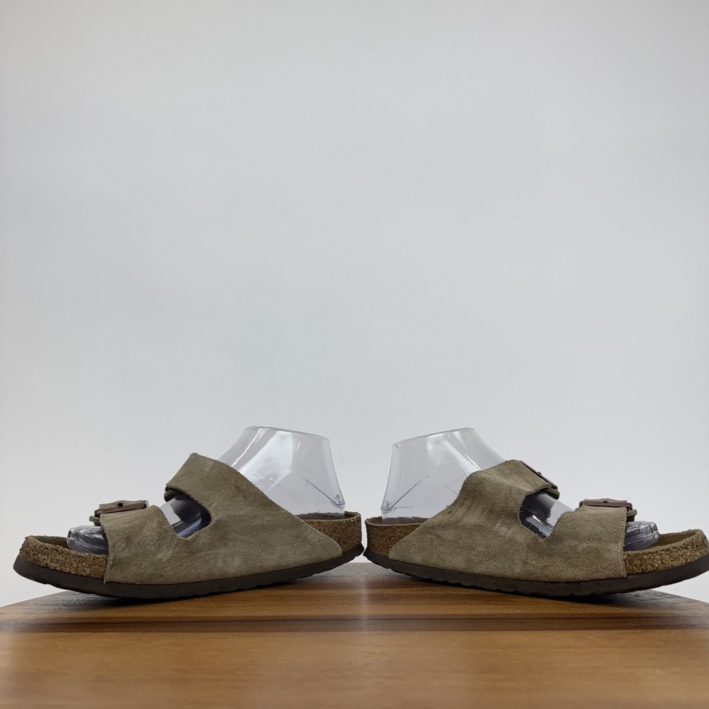 Womens Birkenstock‎ Arizona Soft Footbed Beige Suede Slide Sandals Size EU 43 - Picture 4 of 8